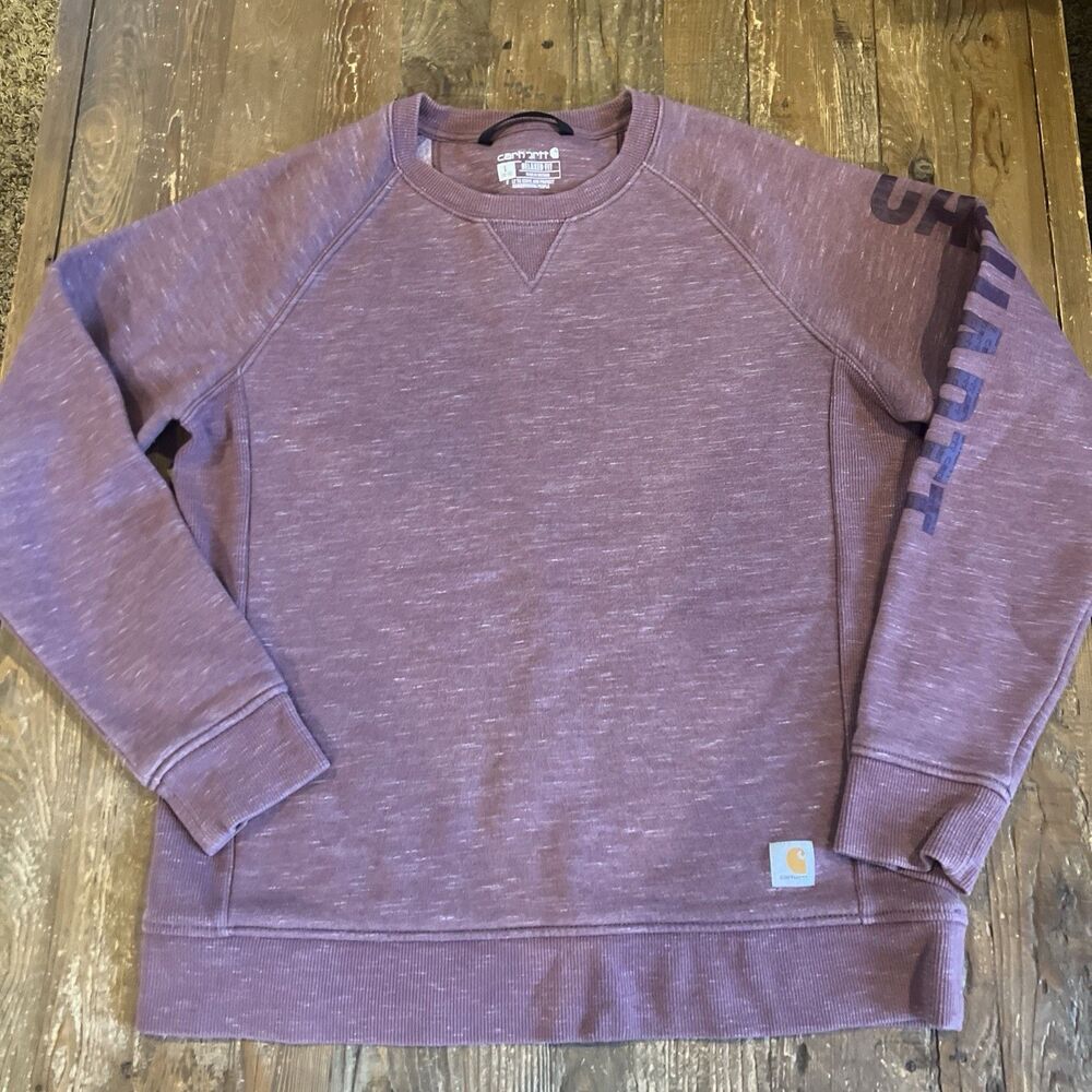 Carhartt Crewneck Sweatshirt Womens Large 12-14 Relaxed Fit Pink 104410V32